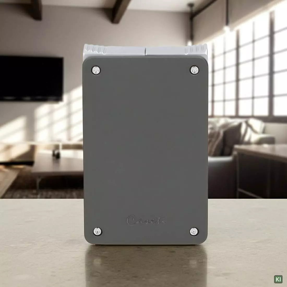 Produktbild: Caseti Paris Duo-Feuerzeug grau chrom im Wohnzimmer