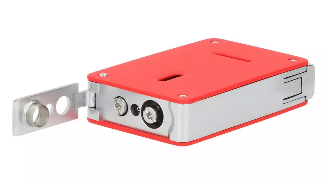 Produktbild: Caseti Paris Duo-Feuerzeug rot chrom unten