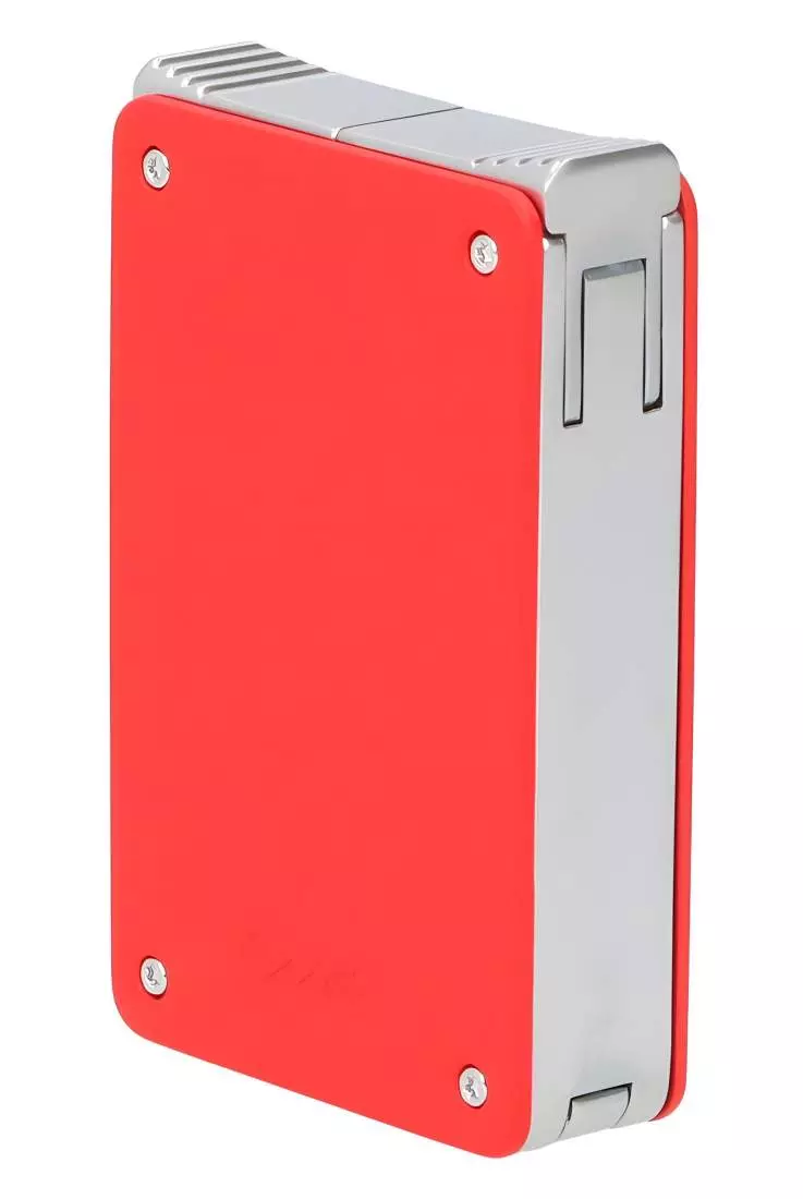 Produktbild: Caseti Paris Duo-Feuerzeug rot chrom seitlich