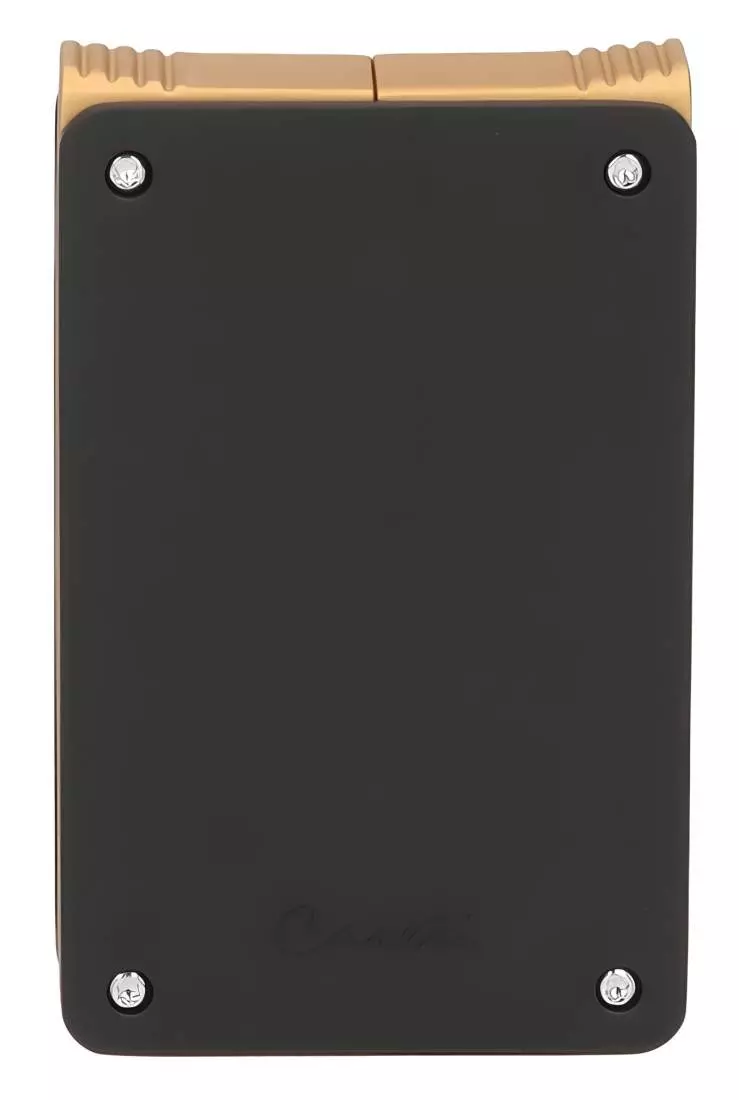 Produktbild: Caseti Paris Duo-Feuerzeug Schwarz golden vorne