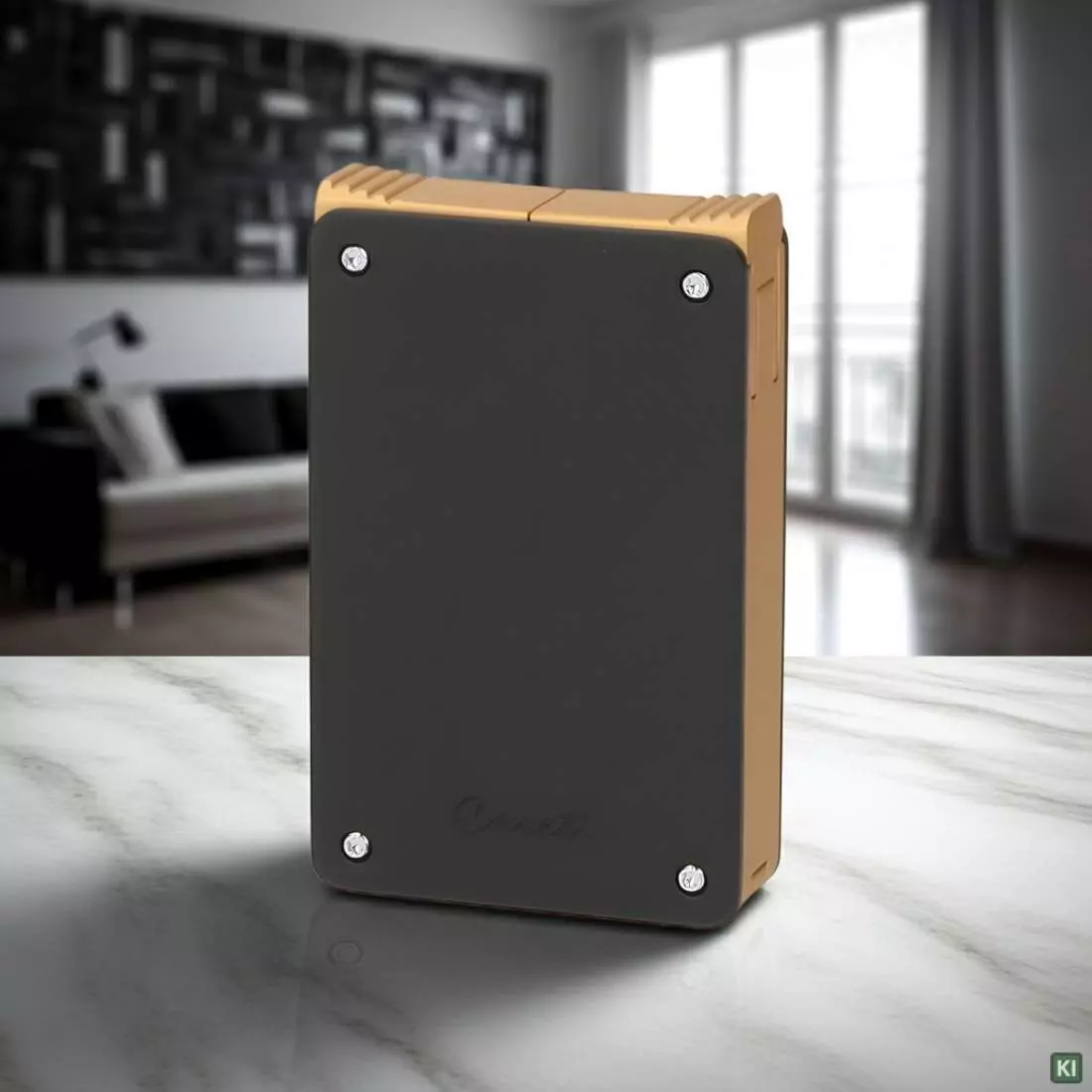 Produktbild: Caseti Paris Duo-Feuerzeug Schwarz golden im Wohnzimmer