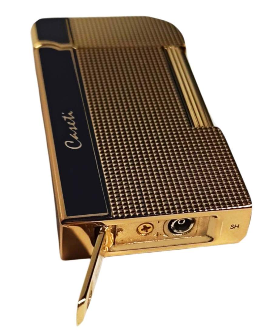 Produktbild: Caseti Paris Feuerzeug Rom schwarz gold Caree liegend