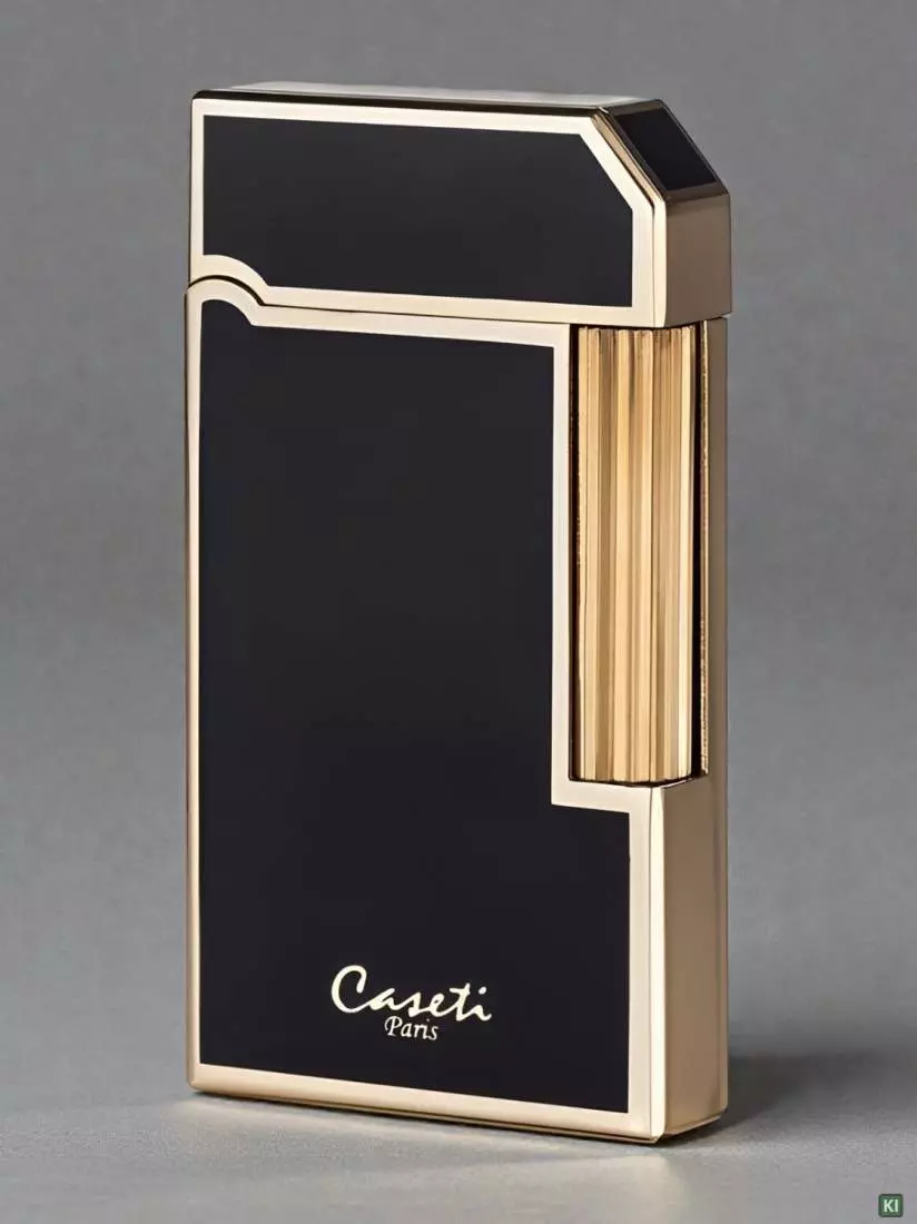 Produktbild: Caseti Paris Feuerzeug Rom schwarz gold stehend