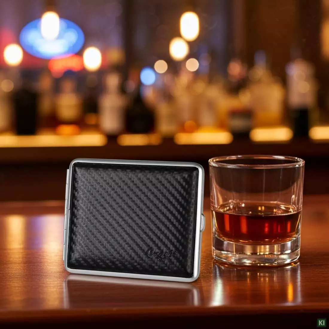 Produktbild: Zigarettenetui Caseti Carbonoptik 18er an der Bar