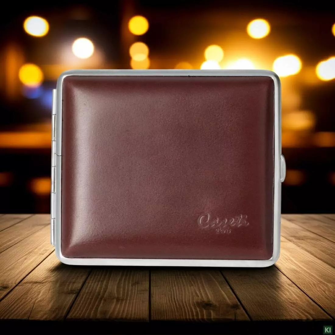 Produktbild: Zigarettenetui Caseti Leder braun 18er stehend