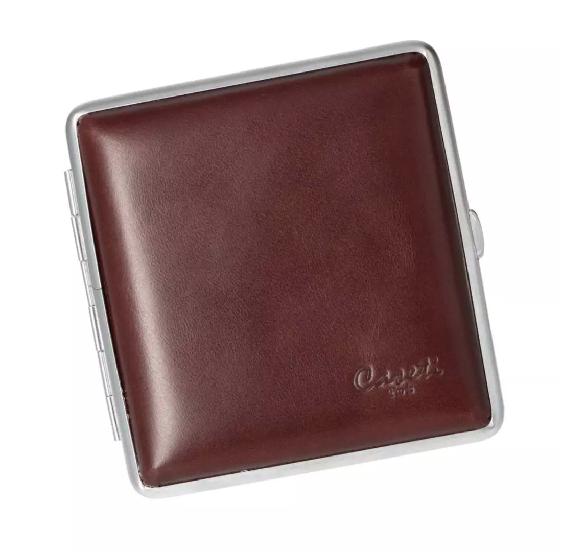 Produktbild: Zigarettenetui Caseti Leder braun 20er schräg