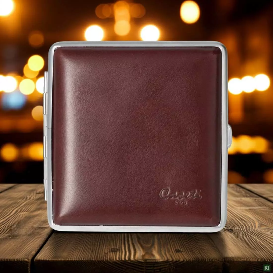 Produktbild: Zigarettenetui Caseti Leder braun 20er stehend