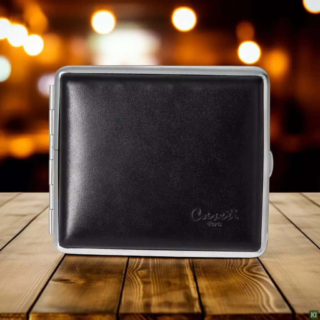 Produktbild: Zigarettenetui Caseti Leder schwarz 18er stehend