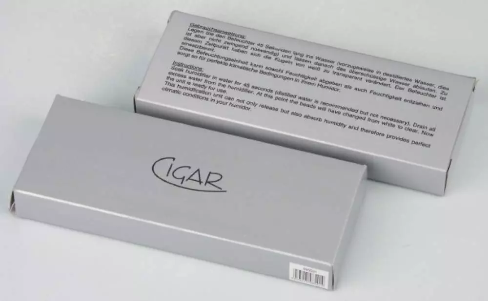 Cigar Polymerbefeuchter eckig gross transparent Verpackung