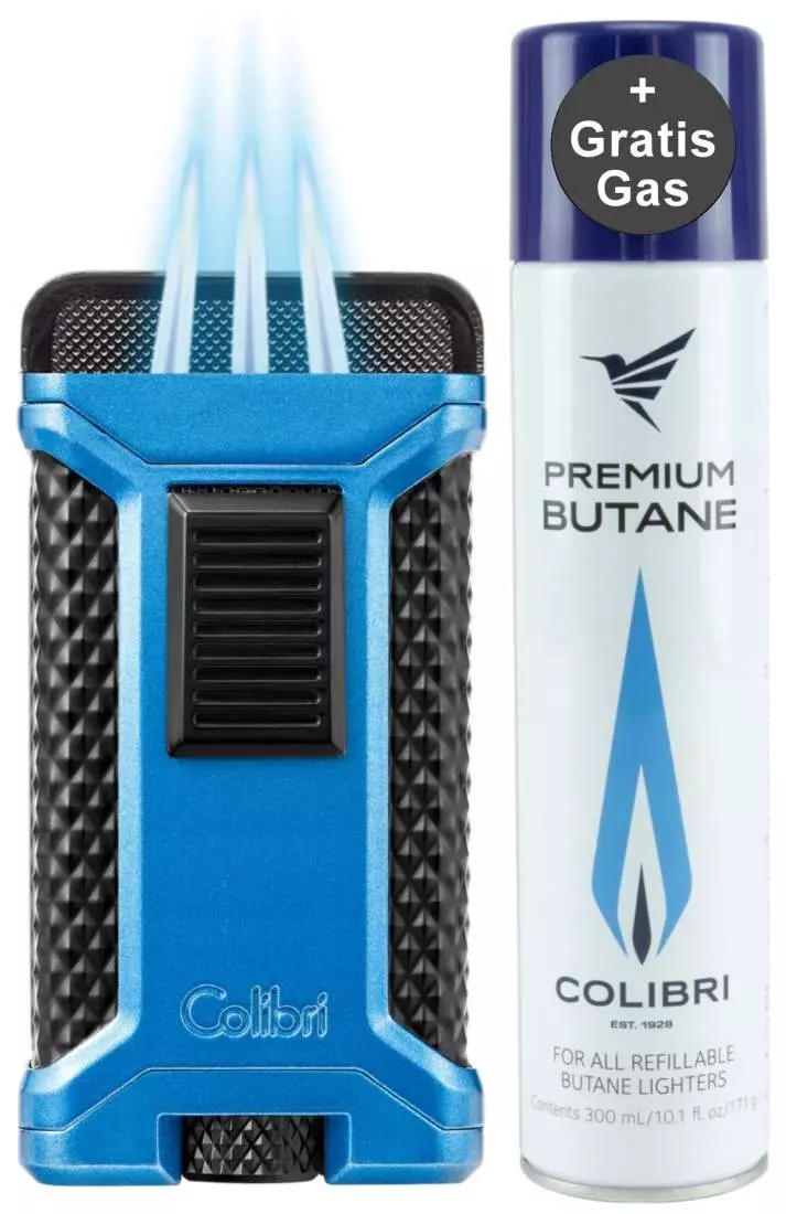 Artikelbild: Colibri Ascari blau schwarz Feuerzeug Produktbild: Colibri Ascari blau schwarz Feuerzeug