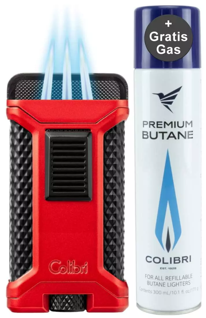 Artikelbild: Colibri Ascari rot schwarz Feuerzeug Produktbild: Colibri Ascari rot schwarz Feuerzeug
