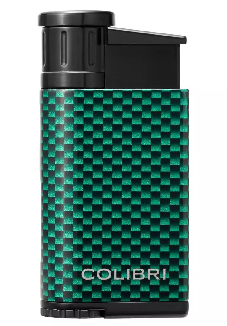Produktbild: Colibri Evo grün Carbon Design Feuerzeug vorne
