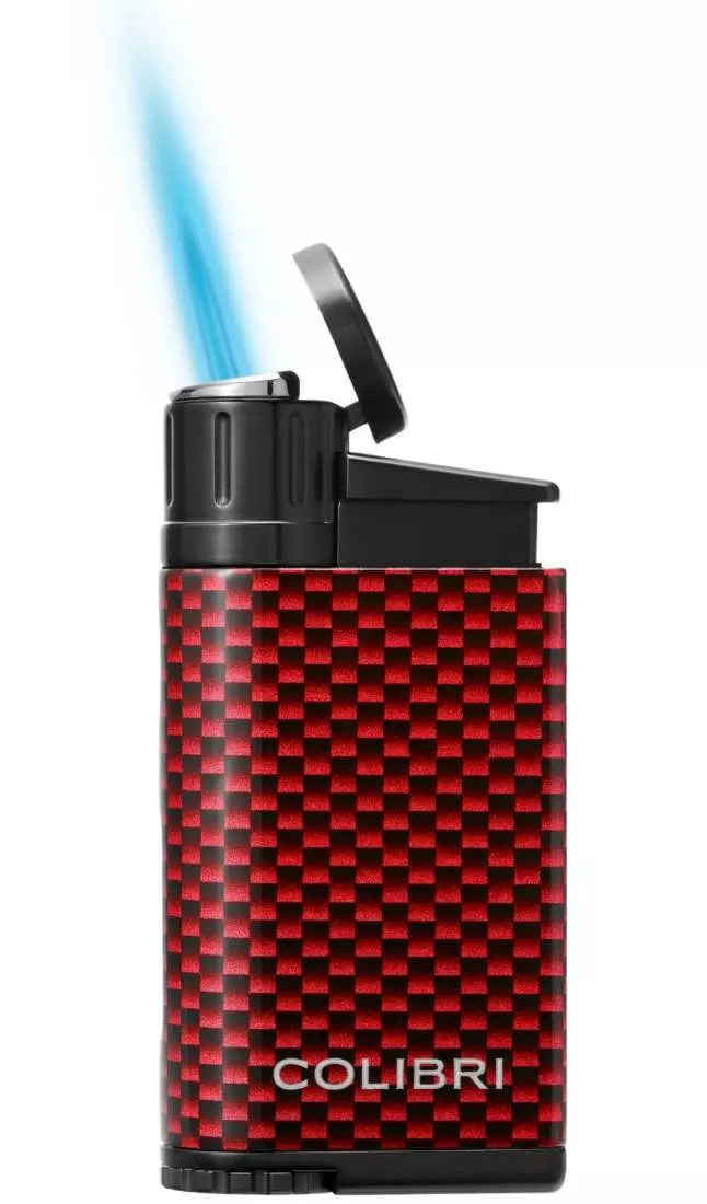 Produktbild: Colibri Evo rot Carbon Design Feuerzeug mit Flamme