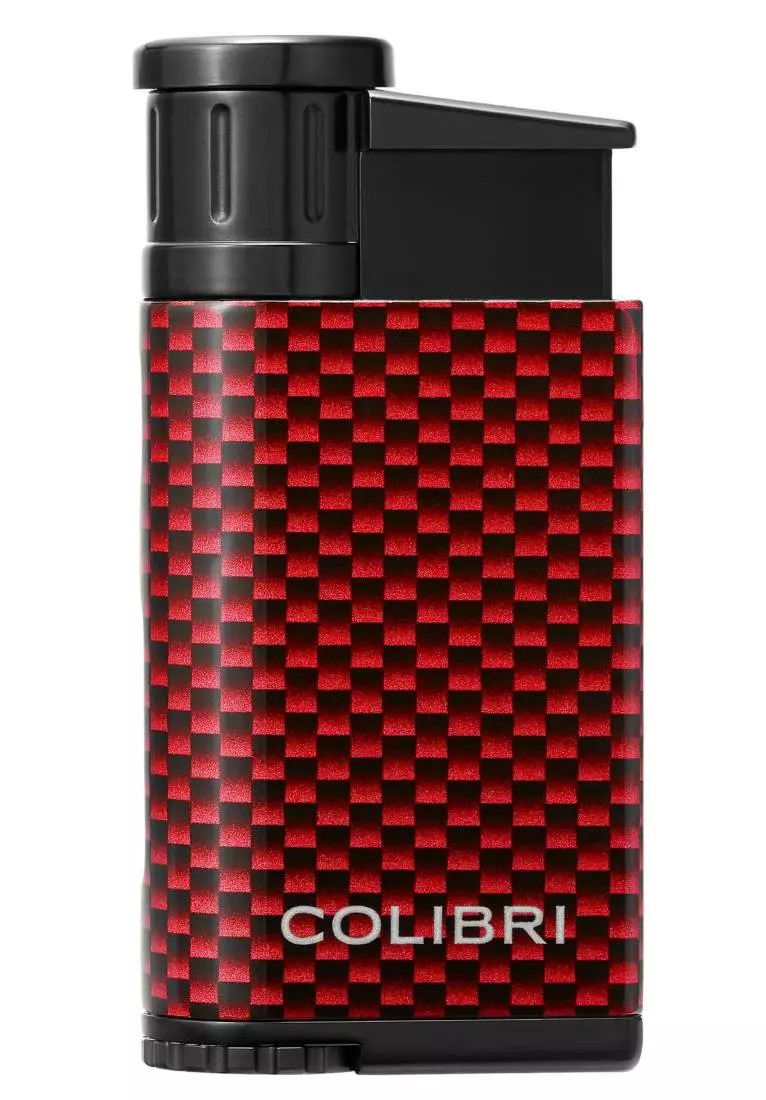 Produktbild: Colibri Evo rot Carbon Design Feuerzeug vorne