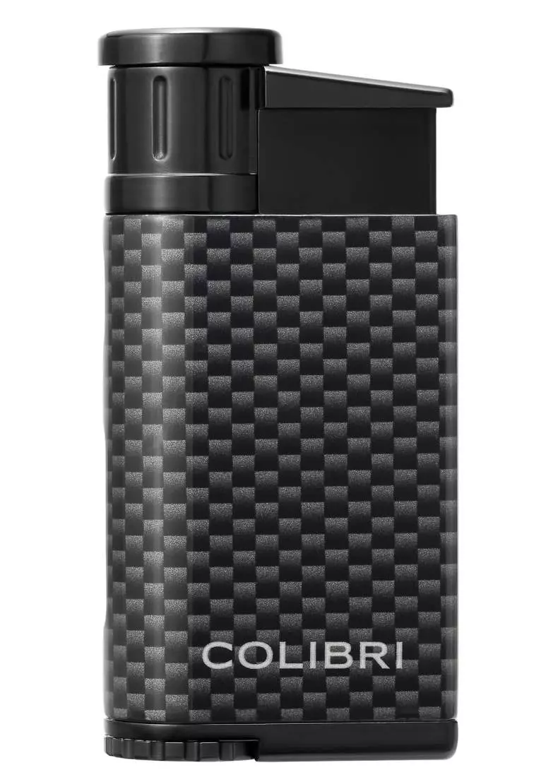 Produktbild: Colibri Evo schwarz Carbon Design Feuerzeug vorne