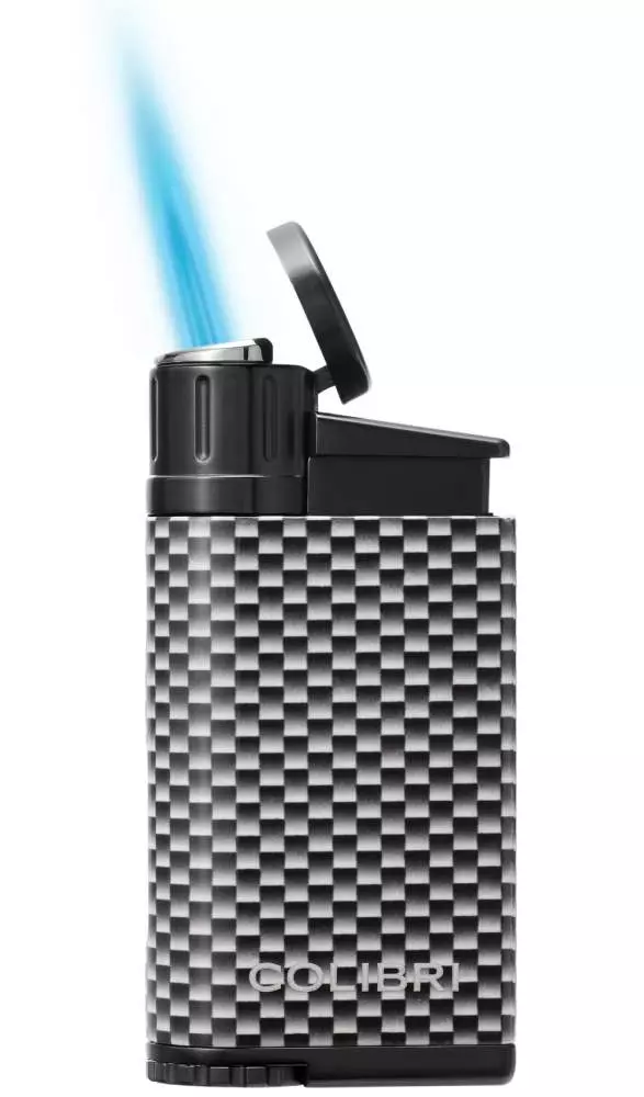Colibri Evo Carbon Design silber Feuerzeug