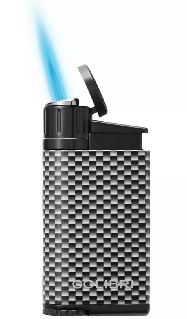 Produktbild: Colibri Evo silber Carbon Design Feuerzeug mit flamme