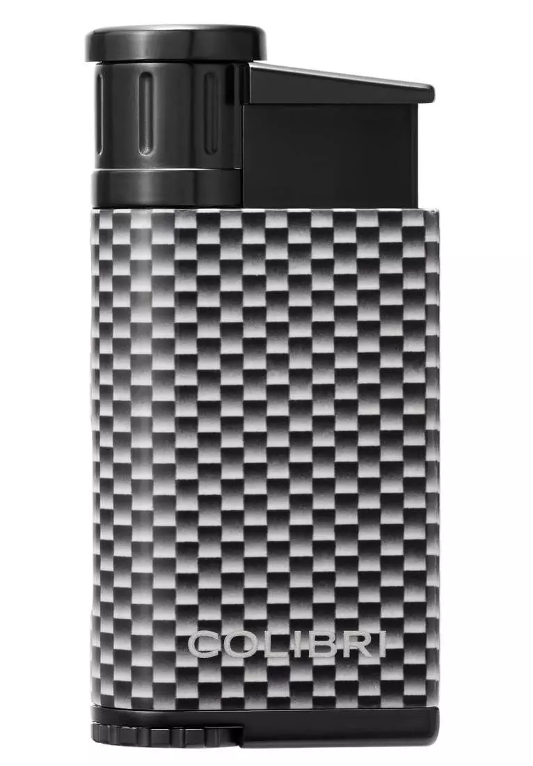 Produktbild: Colibri Evo silber Carbon Design Feuerzeug vorne