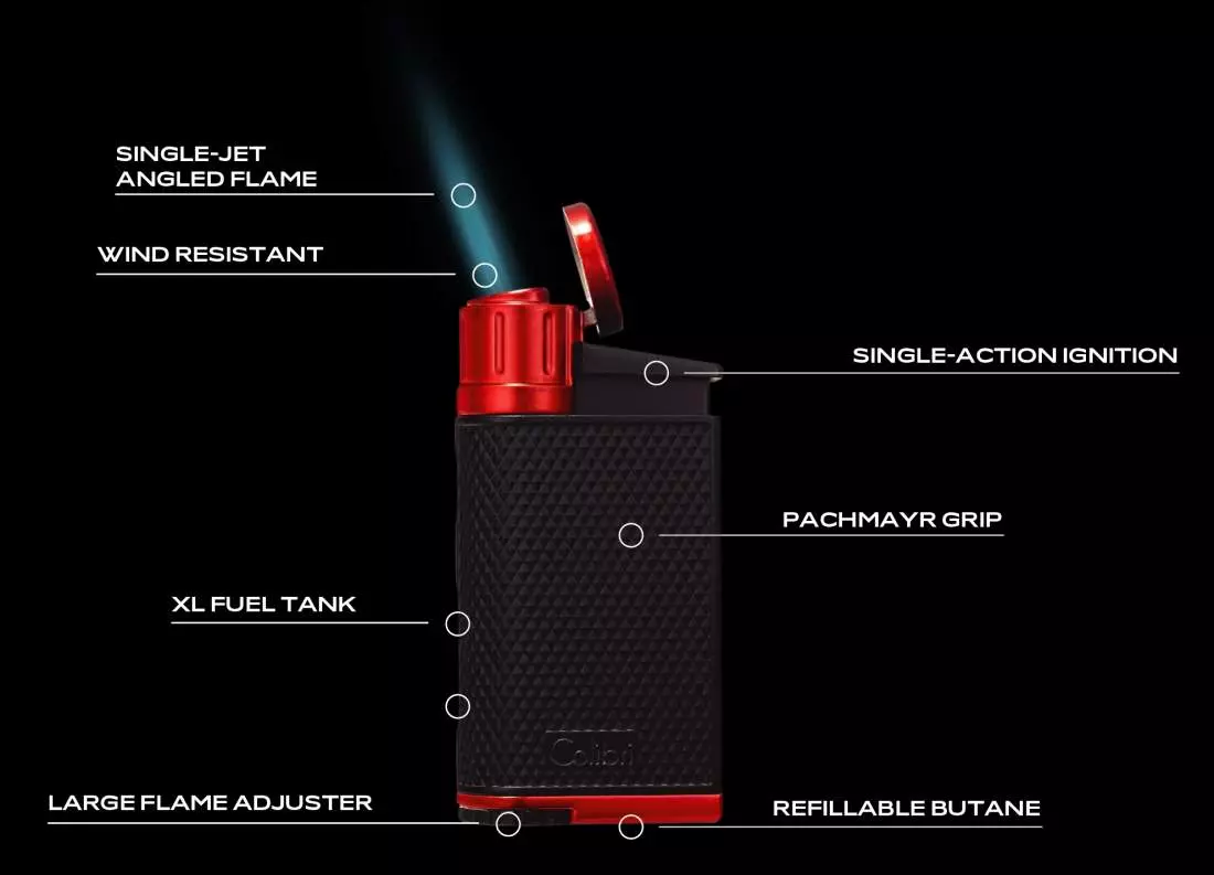 Produktbild: Colibri Evo schwarz Feuerzeug Ausstattung