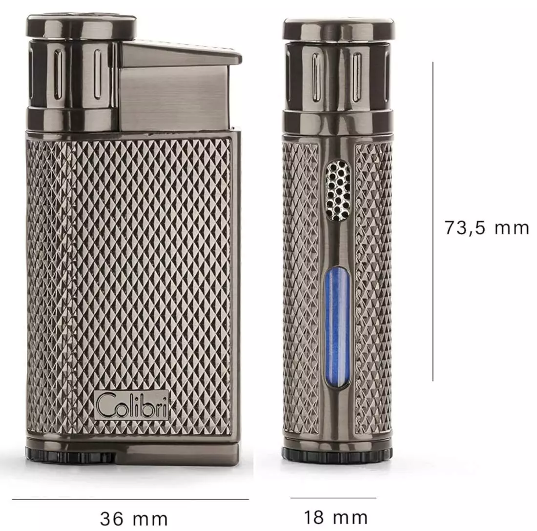Produktbild: Colibri Evo gun farbend Feuerzeug Abmessungen