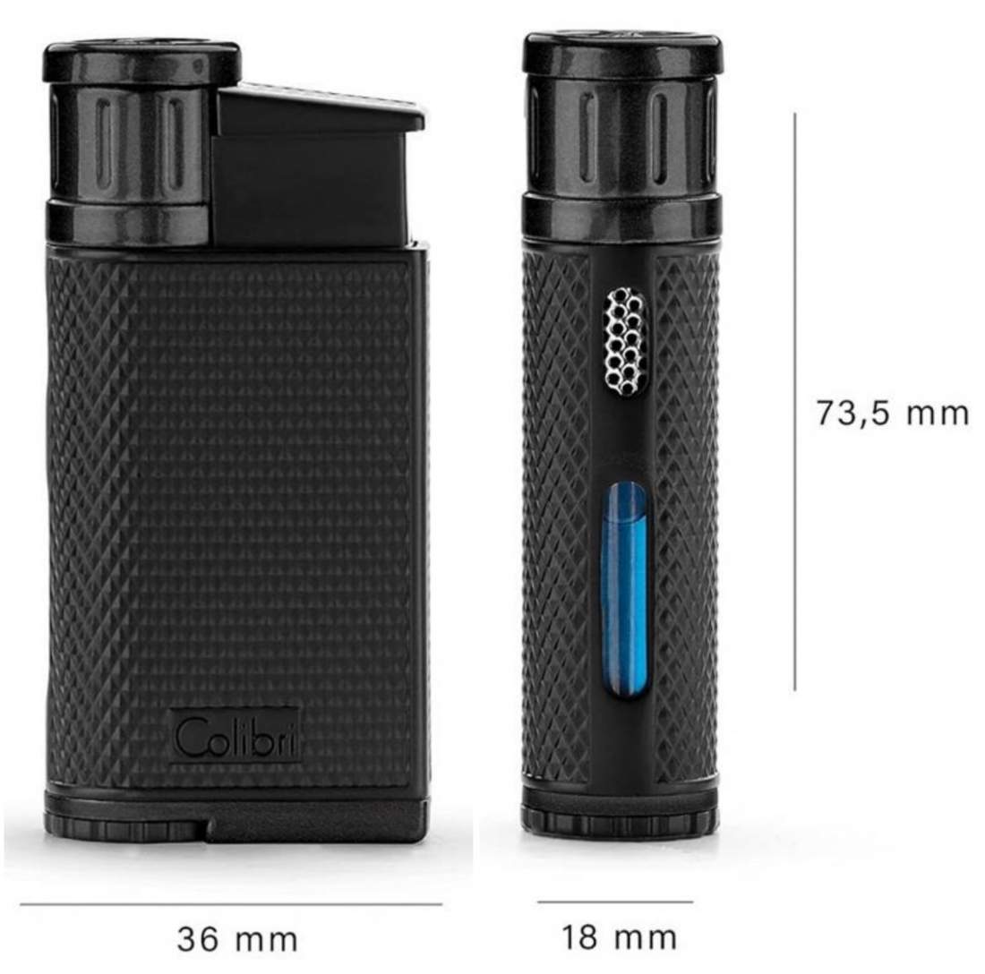 Produktbild: Colibri Evo schwarz Feuerzeug Abmessungen