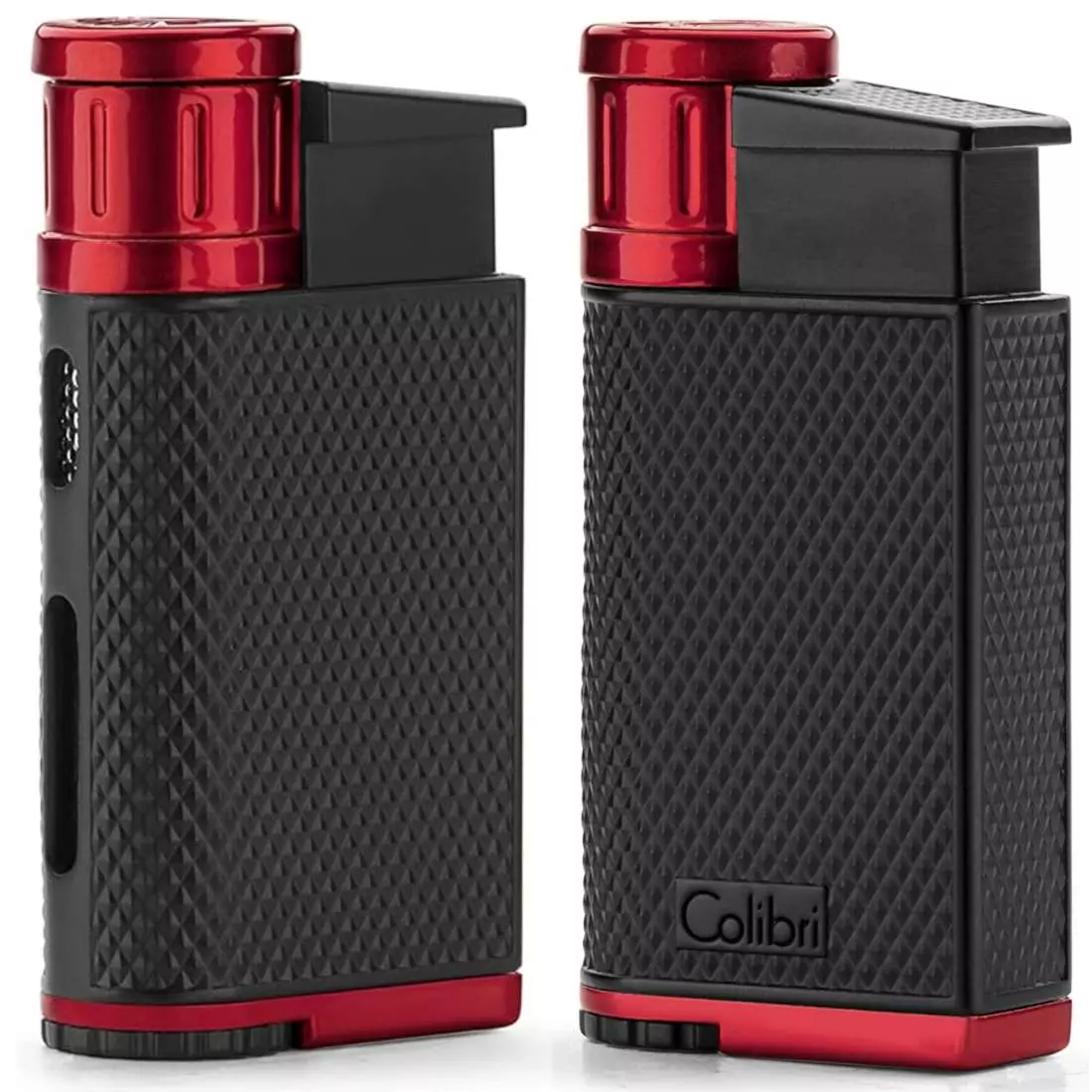 Produktbild: Colibri Evo schwarz-rot Feuerzeug seitlich