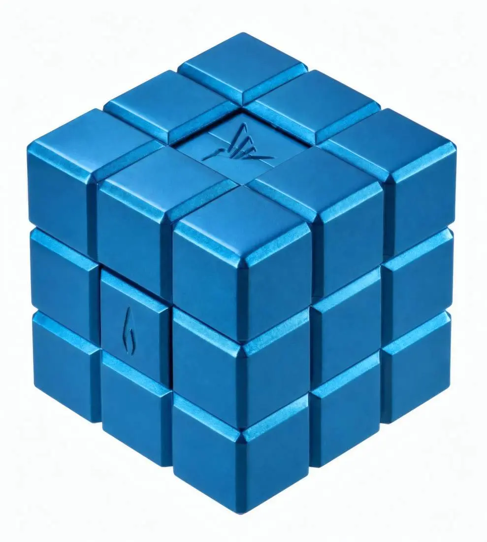 Produktbild: Colibri Heritage Cube blau Tischfeuerzeug seitlich