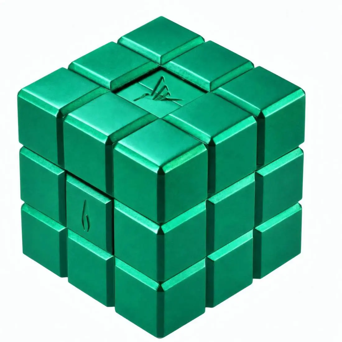 Produktbild: Colibri Heritage Cube grün Tischfeuerzeug seitlich