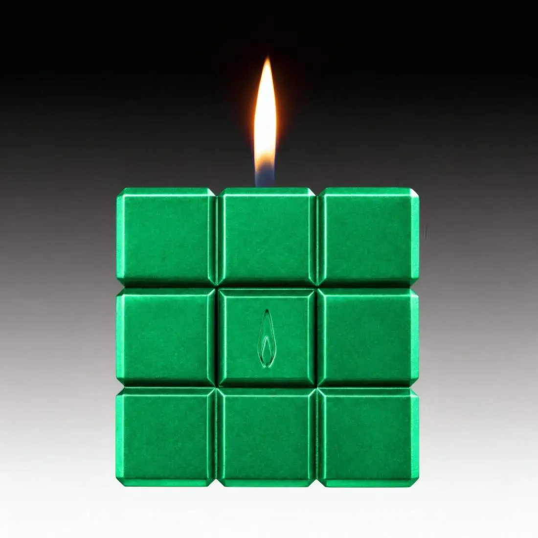 Produktbild: Colibri Heritage Cube grün Tischfeuerzeug Softflamme