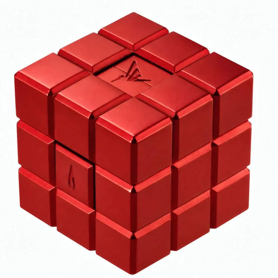 Produktbild: Colibri Heritage Cube rot Tischfeuerzeug seitlich