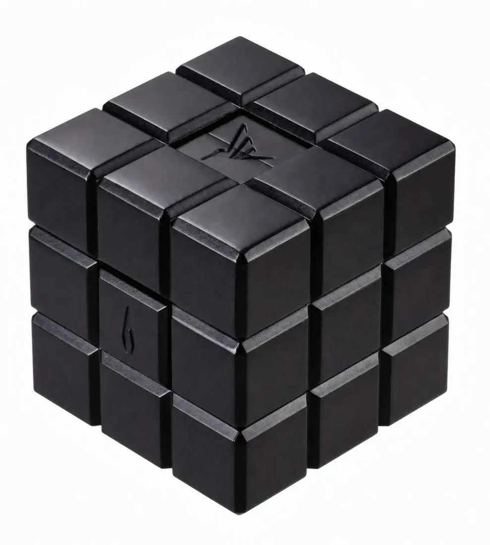 Produktbild: Colibri Heritage Cube schwarz Tischfeuerzeug seitlich