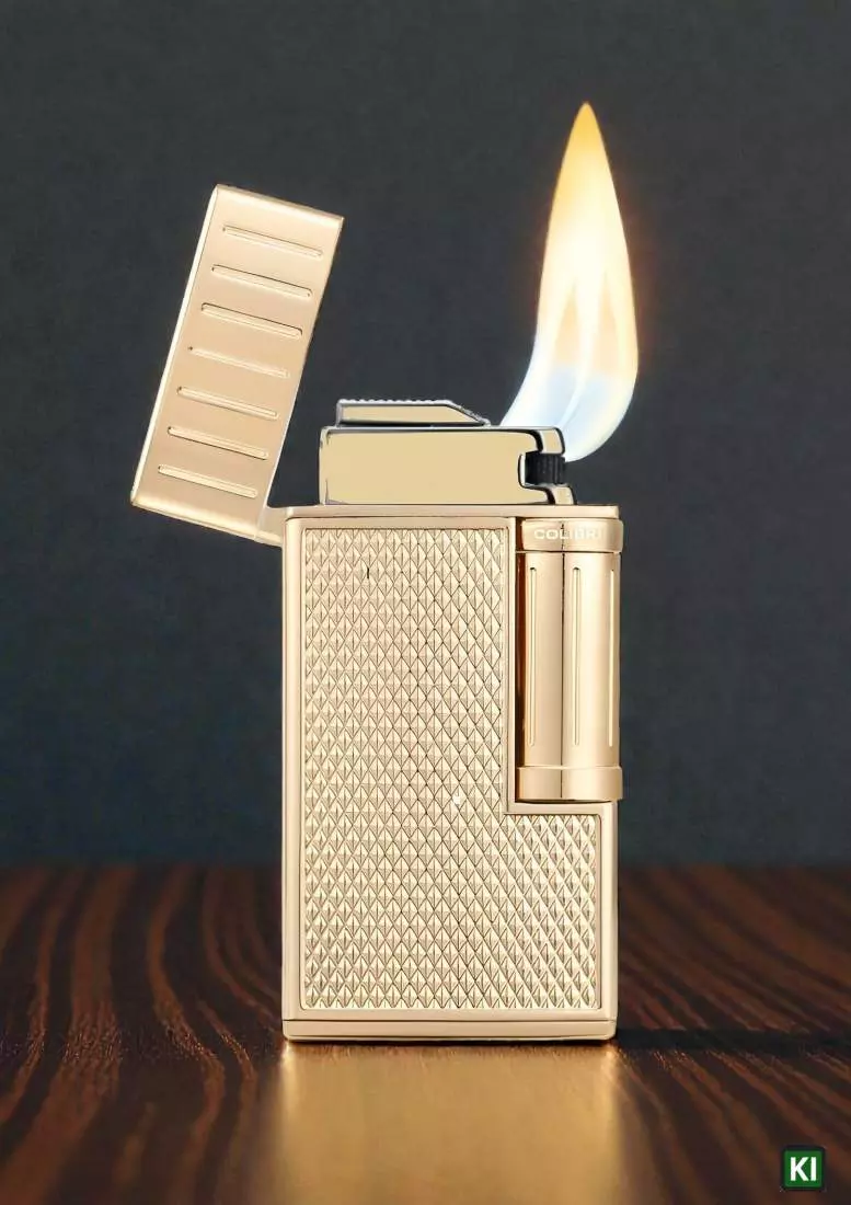 Produktbild: Colibri Feuerzeug Julius II gold mit Flamme