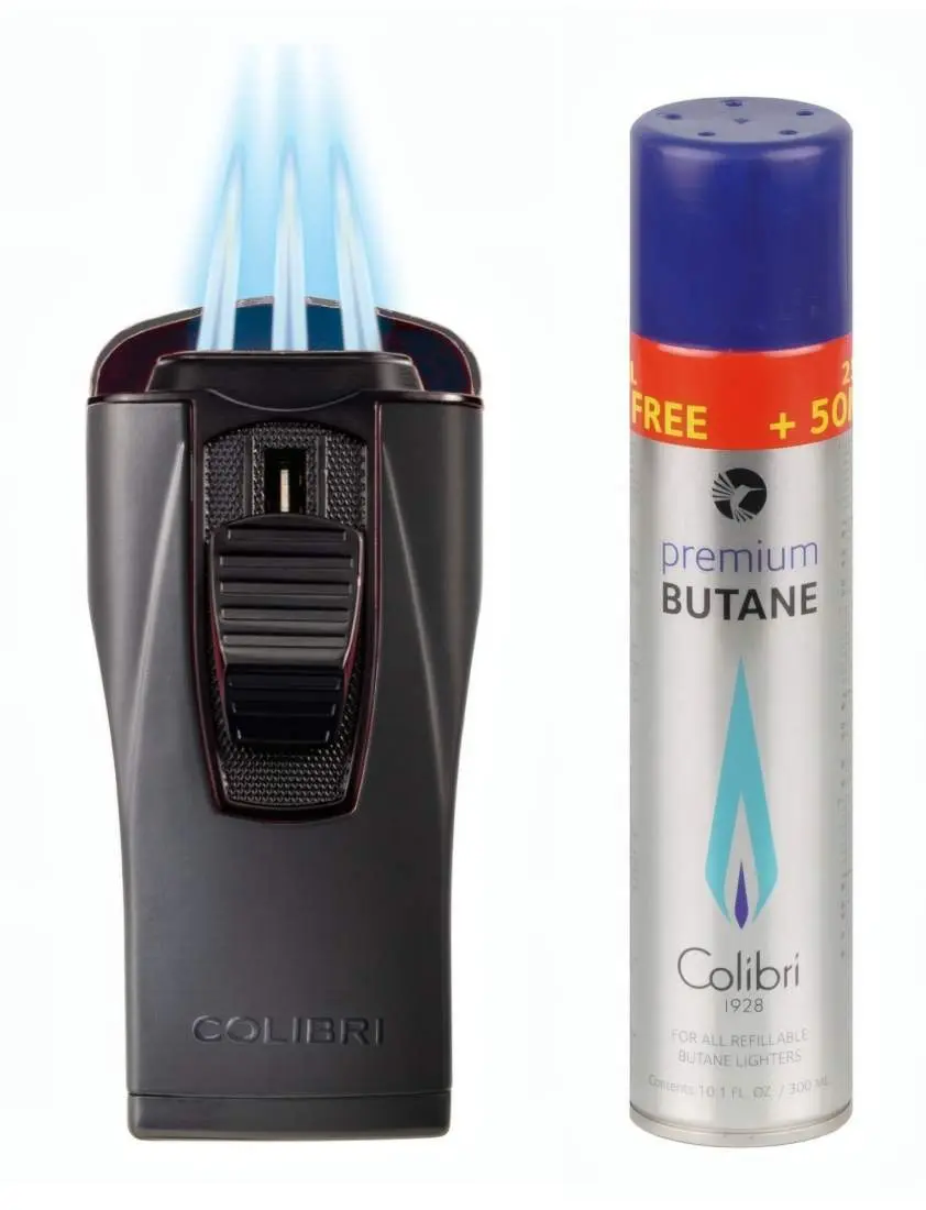 Produktbild: Colibri Monaco II Schwarz mit 3-fach Jet-Flamme
