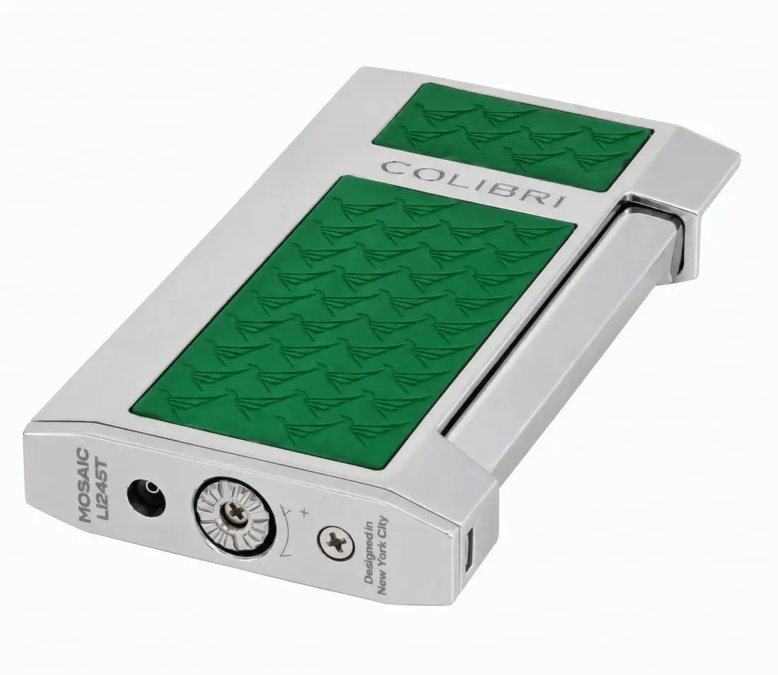 Produktbild: Colibri Mosaic Grün / Chrom mit breiter Flat Flame Unterseite