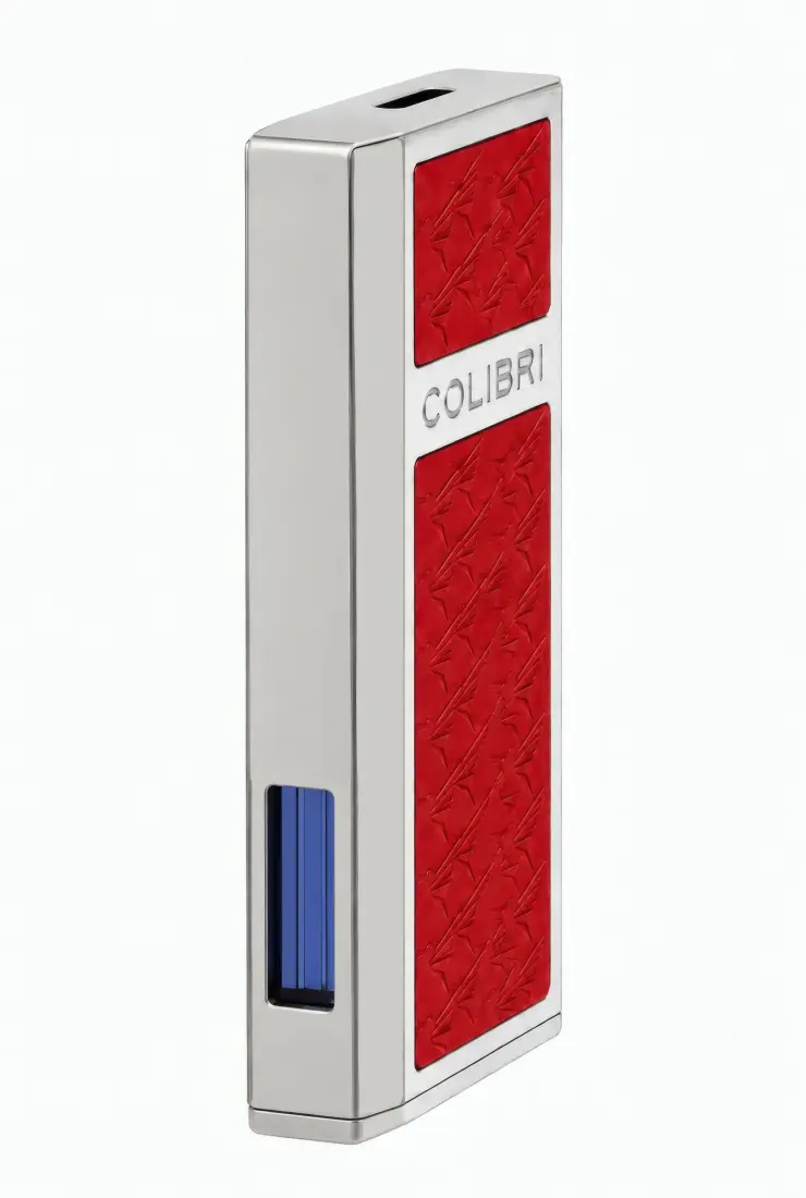 Produktbild: Colibri Mosaic Rot / Chrom mit breiter Flat Flame Seitenansicht