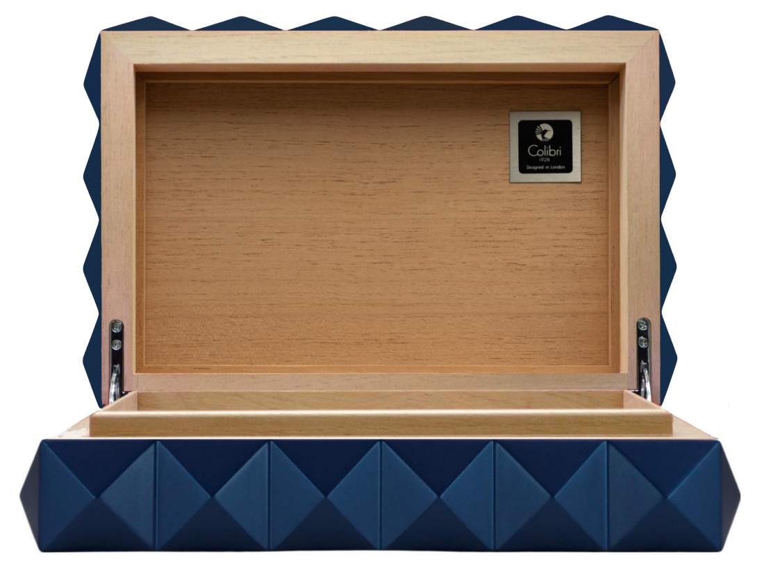 Produktbild: Colibri Humidor Quasar blau offen ohne Hygrometer