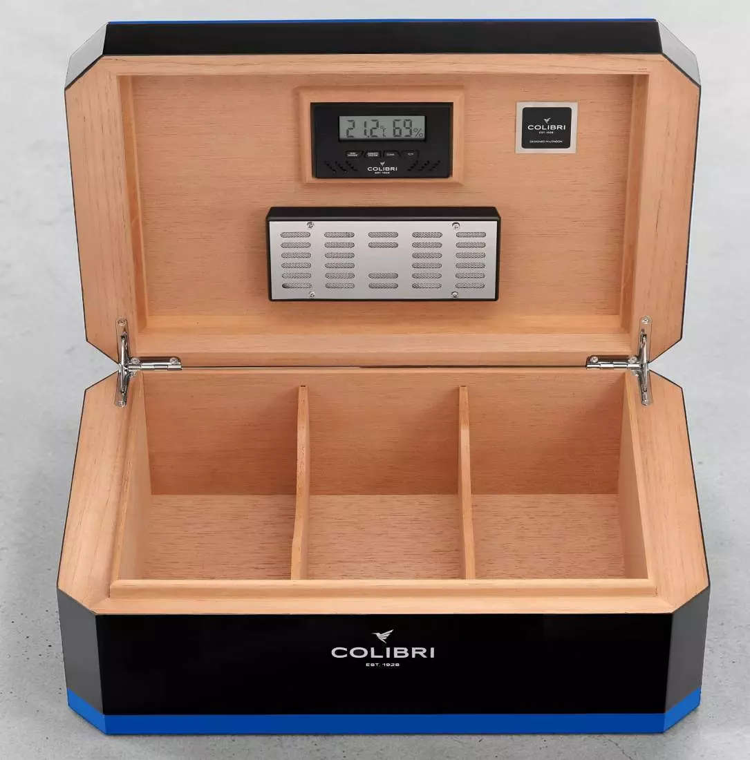 Produktbild: Colibri Humidor Rally schwarz blau innen