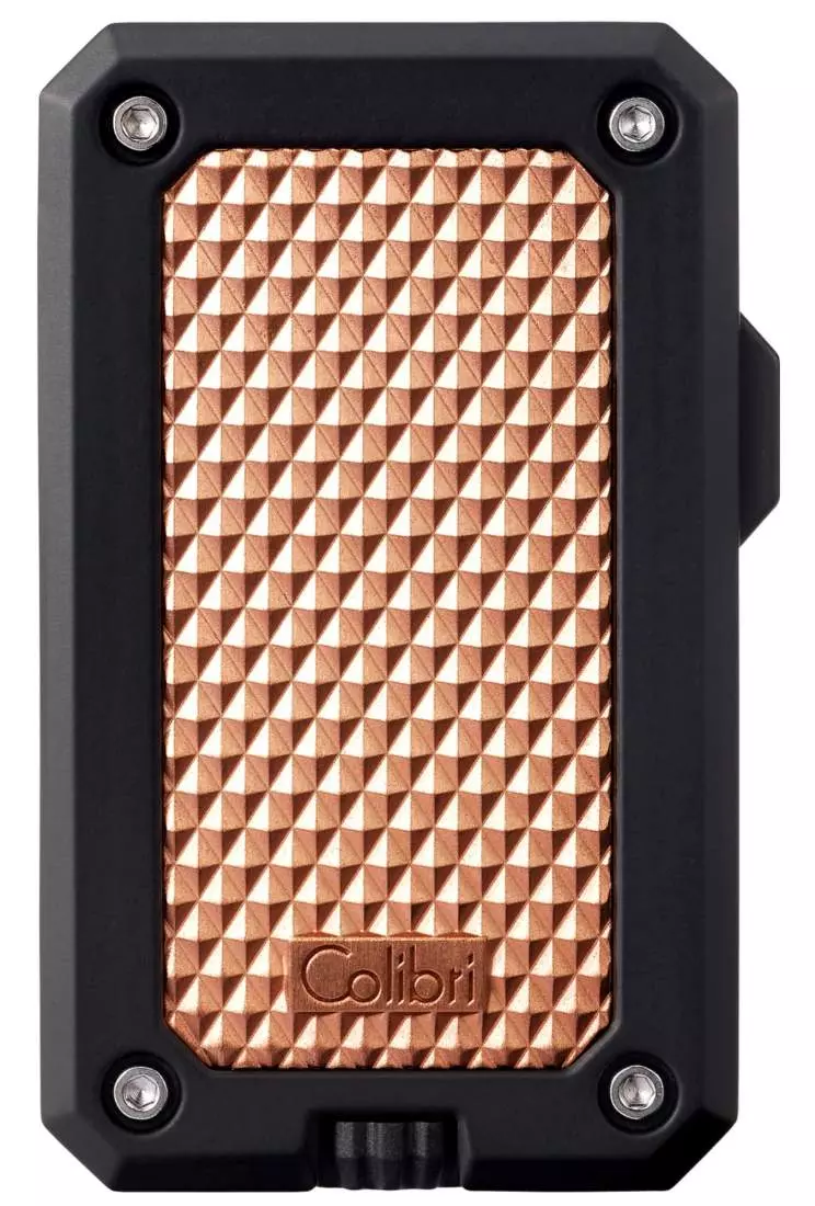 Artikelbild: Colibri Rally rosegold schwarz Feuerzeu vorne Produktbild: Colibri Rally rosegold schwarz Feuerzeu vorne