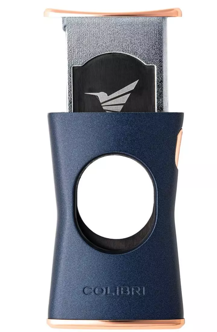Produktbild: Colibri Slim Cut marine-blau gold Zigarrencutter offen