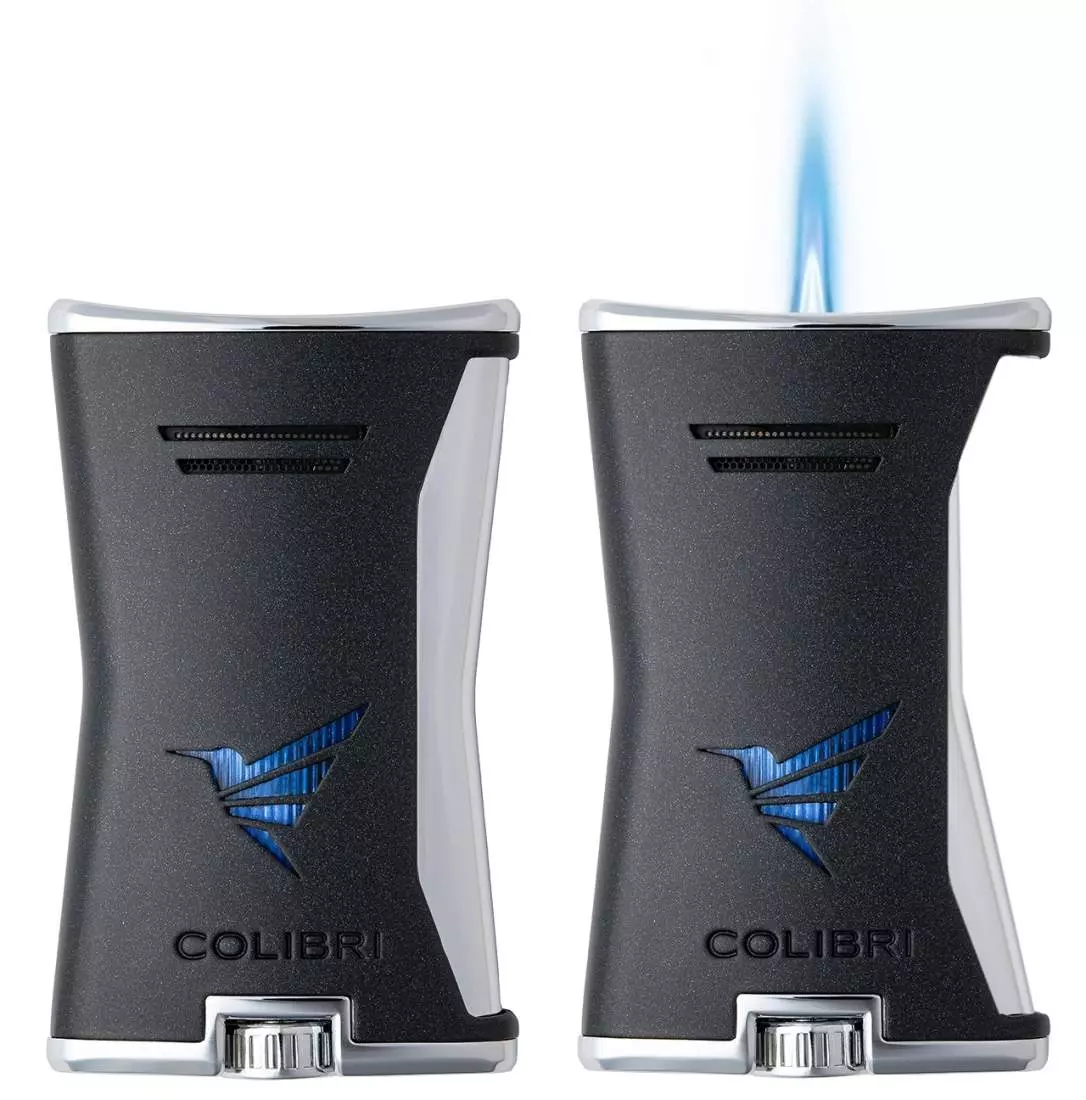 Artikelbild: Colibri Slim schwarz-chrom mit 1-fach Jet-Flamme an-aus Produktbild: Colibri Slim schwarz-chrom mit 1-fach Jet-Flamme an-aus