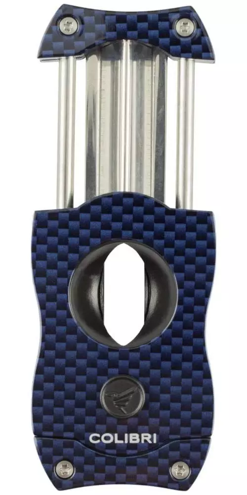 Colibri V-Cut Kerbschnitt Zigarrencutter Carbon blau