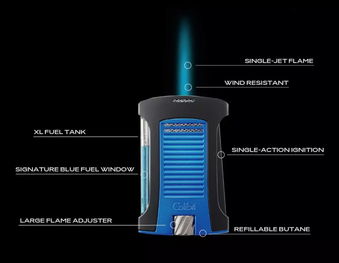 Artikelbild: Colibri Daytona II blau schwarz Feuerzeug Ausstattung Produktbild: Colibri Daytona II blau schwarz Feuerzeug Ausstattung
