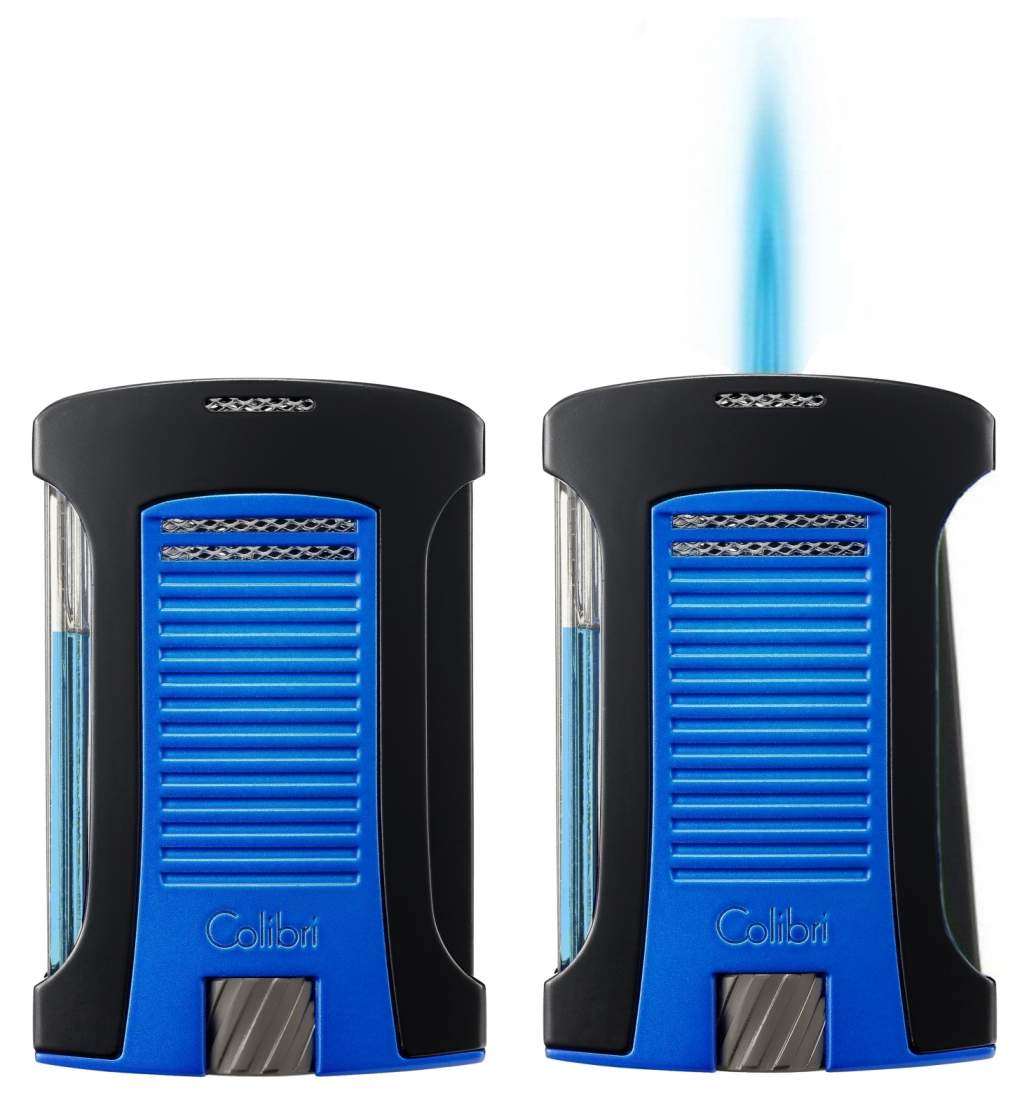 Produktbild: Colibri Daytona II blau schwarz Feuerzeug mit und ohne Flamme