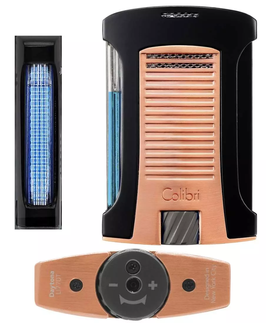 Artikelbild: Colibri Daytona II Feuerzeug rosegold schwarz mehrere Ansichten Produktbild: Colibri Daytona II Feuerzeug rosegold schwarz mehrere Ansichten