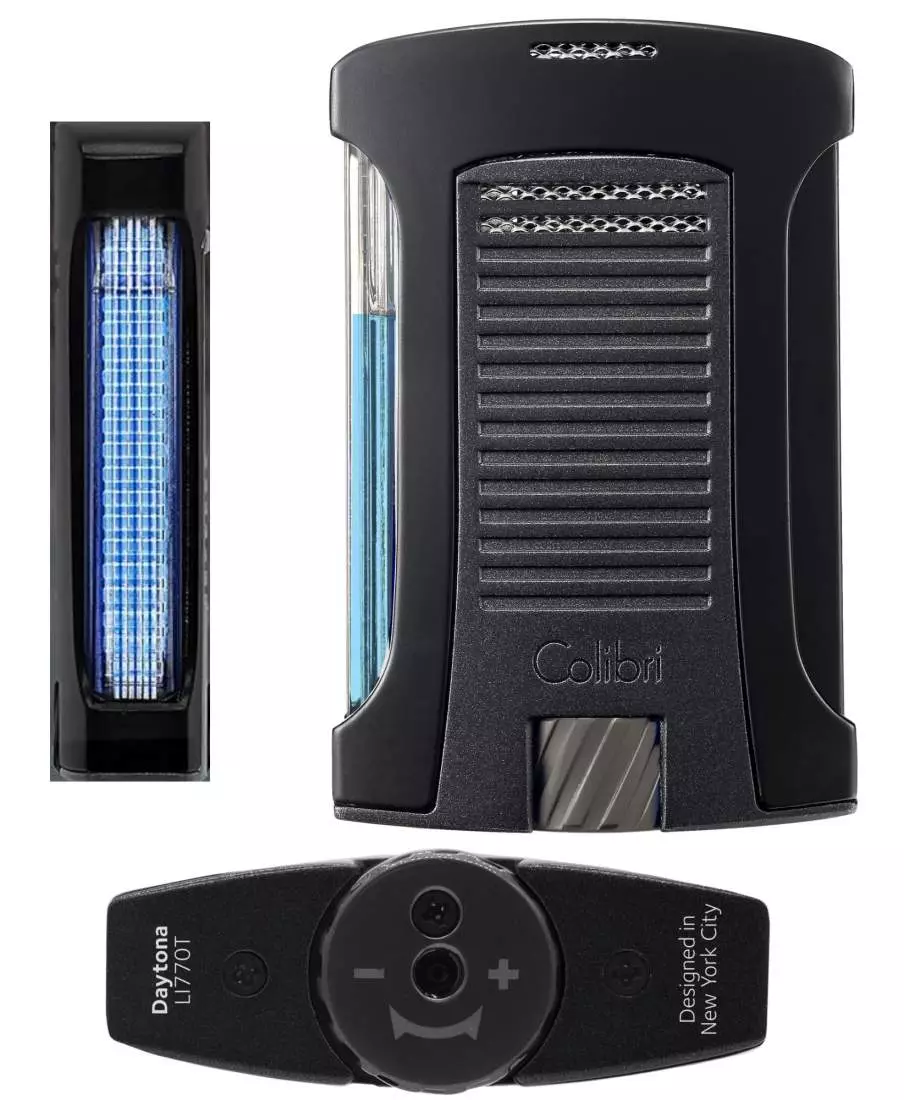 Artikelbild: Colibri Daytona II schwarz Feuerzeug mehrere Ansichten Produktbild: Colibri Daytona II schwarz Feuerzeug mehrere Ansichten