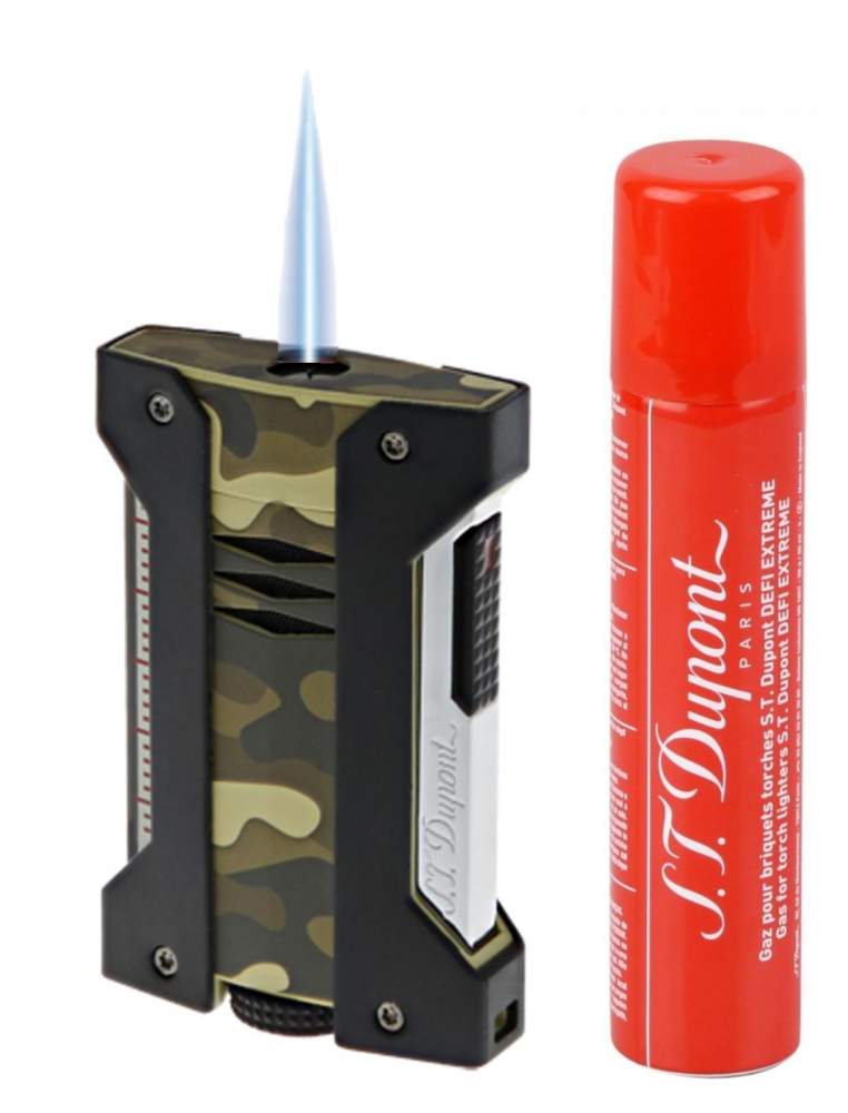 S.T. Dupont Feuerzeug Defi Extreme Camouflage Grün 021412 mit Gratisgas