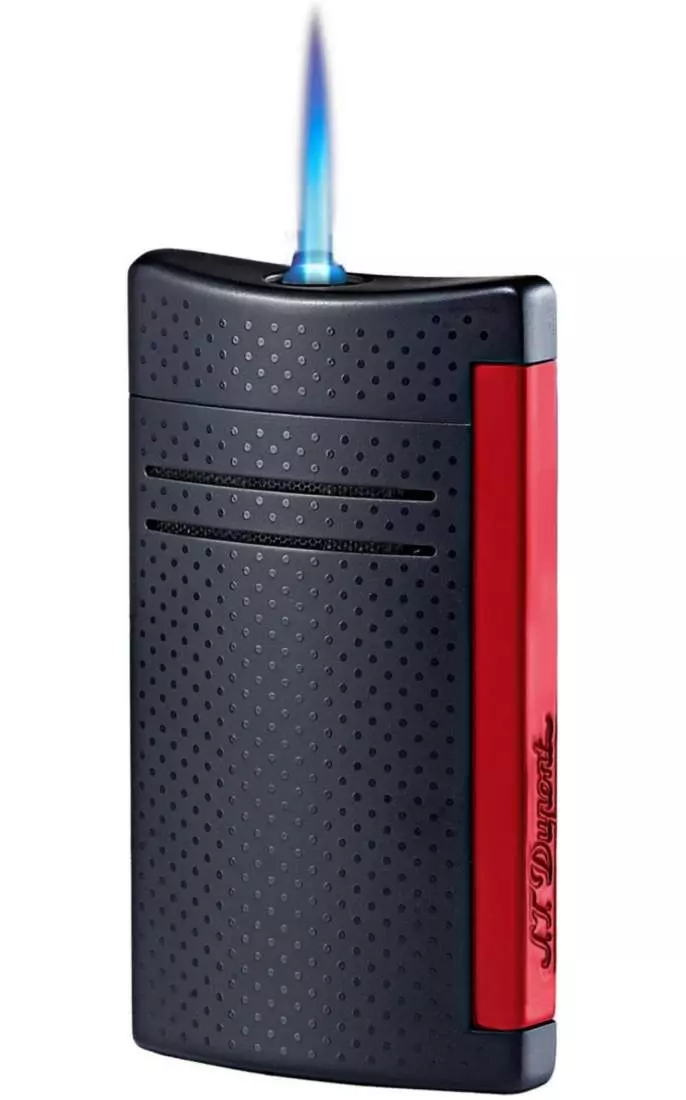 Produktbild: S.T. Dupont MaxiJet Feuerzeug schwarz - rot mit Flamme