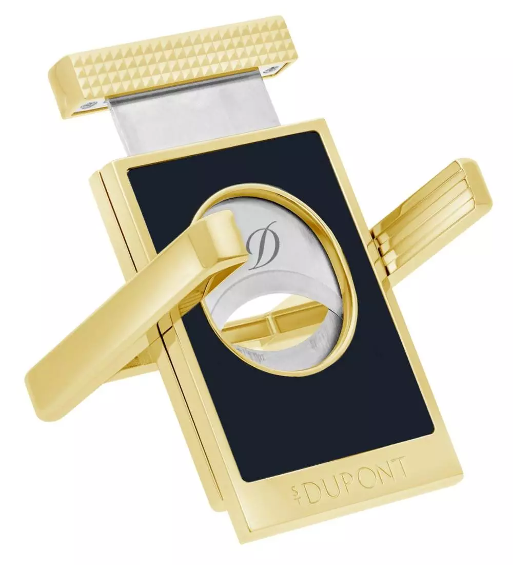 Produktbild: S.T. Dupont Zigarrencutter schwarz gold stehend