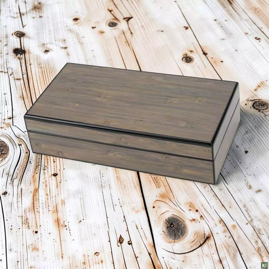 Produktbild: Mini Humidor Bambusdekor glänzend auf Holz