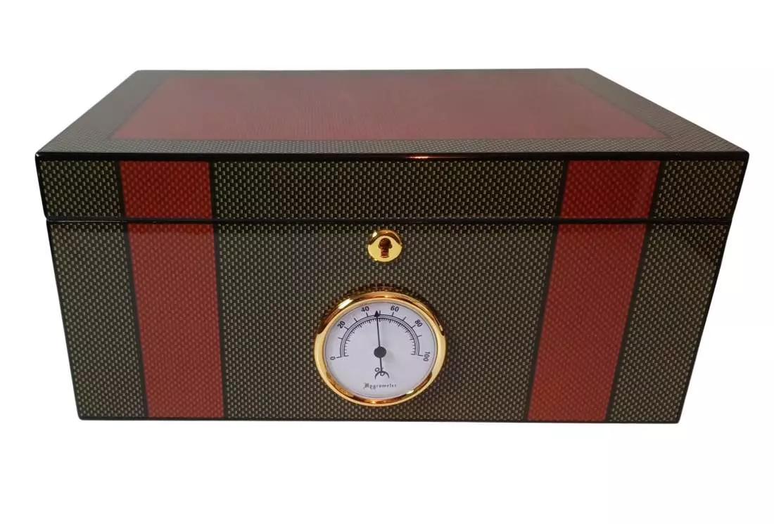 Produktbild: Humidor Carbondesign grün/orange 563113 vorne